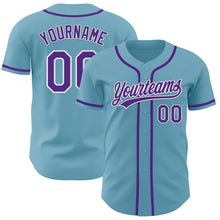 Загрузить изображение в средство просмотра галереи, Custom Shadow Blue Purple-White Authentic Baseball Jersey