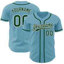 Load image into Gallery viewer, Custom Shadow Blue Green-White Authentic Baseball Jersey