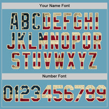 Load image into Gallery viewer, Custom Shadow Blue Vintage USA Flag-Cream Authentic Baseball Jersey