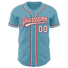 Laden Sie das Bild in den Galerie-Viewer, Custom Shadow Blue White-Red Authentic Baseball Jersey