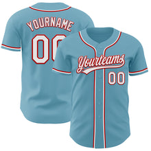 Laden Sie das Bild in den Galerie-Viewer, Custom Shadow Blue White-Red Authentic Baseball Jersey