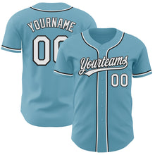 Загрузить изображение в средство просмотра галереи, Custom Shadow Blue White-Black Authentic Baseball Jersey