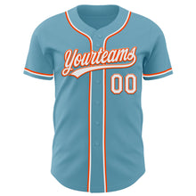 Load image into Gallery viewer, Custom Shadow Blue White-Orange Authentic Baseball Jersey