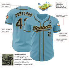 Load image into Gallery viewer, Custom Shadow Blue Black-Old Gold Authentic Baseball Jersey