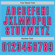 Load image into Gallery viewer, Custom Sky Blue Pink-Black Authentic Baseball Jersey
