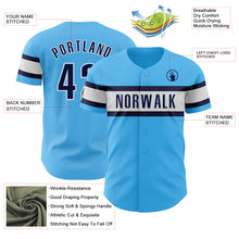 Загрузить изображение в средство просмотра галереи, Custom Sky Blue Navy-White Authentic Baseball Jersey