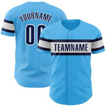 Загрузить изображение в средство просмотра галереи, Custom Sky Blue Navy-White Authentic Baseball Jersey