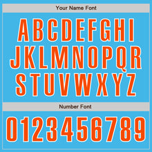 Laden Sie das Bild in den Galerie-Viewer, Custom Sky Blue Orange-White Authentic Baseball Jersey