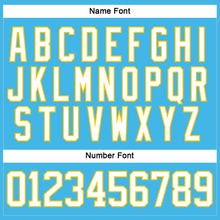 Load image into Gallery viewer, Custom Sky Blue White-Yellow Hockey Lace Neck Jersey