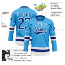 Charger l'image dans la galerie, Custom Sky Blue Royal-White Hockey Lace Neck Jersey