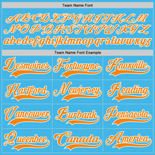 Charger l'image dans la galerie, Custom Sky Blue Bay Orange-White Hockey Lace Neck Jersey