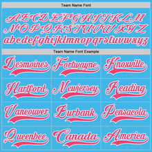 Charger l'image dans la galerie, Custom Sky Blue Neon Pink-White Hockey Lace Neck Jersey