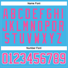 Load image into Gallery viewer, Custom Sky Blue Pink-White Hockey Jersey