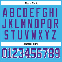 Load image into Gallery viewer, Custom Sky Blue Purple-White Hockey Jersey