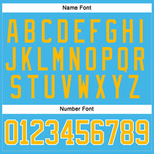 Load image into Gallery viewer, Custom Sky Blue Gold-White Hockey Jersey