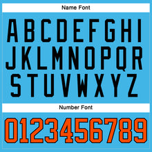 Load image into Gallery viewer, Custom Sky Blue Orange-Black Hockey Jersey