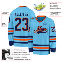 Charger l'image dans la galerie, Custom Sky Blue Navy-Orange Hockey Jersey