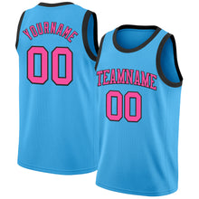 Charger l'image dans la galerie, Custom Sky Blue Pink-Black Authentic Basketball Jersey