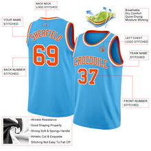Charger l'image dans la galerie, Custom Sky Blue Orange-White Authentic Basketball Jersey