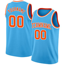 Charger l'image dans la galerie, Custom Sky Blue Orange-White Authentic Basketball Jersey