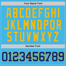 Laden Sie das Bild in den Galerie-Viewer, Custom Sky Blue Royal-Gold Authentic Basketball Jersey