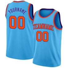 Charger l'image dans la galerie, Custom Sky Blue Orange-Purple Authentic Basketball Jersey