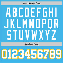 Laden Sie das Bild in den Galerie-Viewer, Custom Sky Blue White-Gold Authentic Basketball Jersey