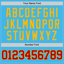 Загрузить изображение в средство просмотра галереи, Custom Sky Blue Red-Gold Authentic Basketball Jersey