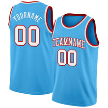 Загрузить изображение в средство просмотра галереи, Custom Sky Blue White-Red Authentic Basketball Jersey