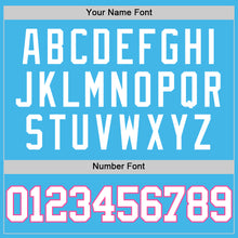 Laden Sie das Bild in den Galerie-Viewer, Custom Sky Blue White-Pink Authentic Basketball Jersey