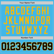 Загрузить изображение в средство просмотра галереи, Custom Sky Blue Balck-Gold Authentic Basketball Jersey