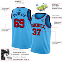Загрузить изображение в средство просмотра галереи, Custom Sky Blue Red-Navy Authentic Basketball Jersey