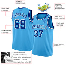 Charger l'image dans la galerie, Custom Sky Blue Royal-White Authentic Basketball Jersey