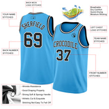 Charger l'image dans la galerie, Custom Sky Blue Black-White Authentic Basketball Jersey