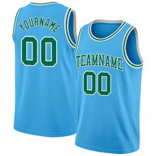 Загрузить изображение в средство просмотра галереи, Custom Sky Blue Kelly Green-White Authentic Basketball Jersey