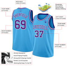 Загрузить изображение в средство просмотра галереи, Custom Sky Blue Purple-White Authentic Basketball Jersey