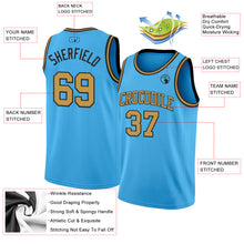 Загрузить изображение в средство просмотра галереи, Custom Sky Blue Old Gold-Black Authentic Basketball Jersey