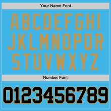 Загрузить изображение в средство просмотра галереи, Custom Sky Blue Black-Old Gold Authentic Basketball Jersey