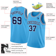 Загрузить изображение в средство просмотра галереи, Custom Sky Blue Navy-White Authentic Basketball Jersey