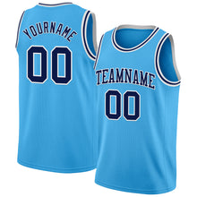 Загрузить изображение в средство просмотра галереи, Custom Sky Blue Navy-White Authentic Basketball Jersey