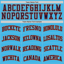 Laden Sie das Bild in den Galerie-Viewer, Custom Sky Blue Navy-Orange Authentic Basketball Jersey