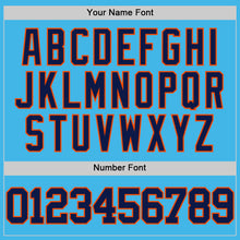 Laden Sie das Bild in den Galerie-Viewer, Custom Sky Blue Navy-Orange Authentic Basketball Jersey