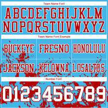 Загрузить изображение в средство просмотра галереи, Custom Sky Blue White-Red 3D Pattern Splash Authentic Football Jersey