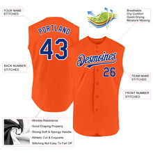 Charger l'image dans la galerie, Custom Orange Royal-White Authentic Sleeveless Baseball Jersey