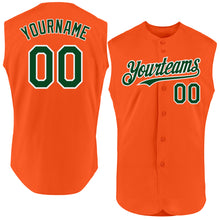 Charger l'image dans la galerie, Custom Orange Green-White Authentic Sleeveless Baseball Jersey