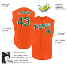 Charger l'image dans la galerie, Custom Orange Kelly Green-White Authentic Sleeveless Baseball Jersey