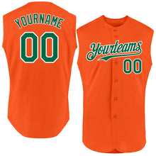 Charger l'image dans la galerie, Custom Orange Kelly Green-White Authentic Sleeveless Baseball Jersey