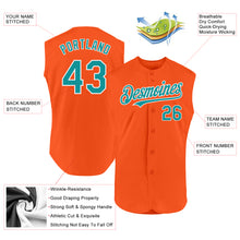 Charger l'image dans la galerie, Custom Orange Teal-White Authentic Sleeveless Baseball Jersey