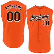 Laden Sie das Bild in den Galerie-Viewer, Custom Orange Brown-White Authentic Sleeveless Baseball Jersey