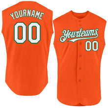 Charger l'image dans la galerie, Custom Orange White-Kelly Green Authentic Sleeveless Baseball Jersey